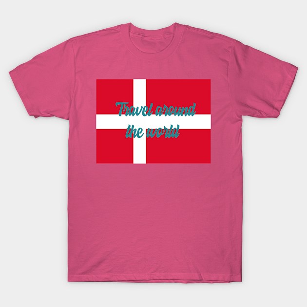 Travel Around the World - Denmark T-Shirt by Byntar